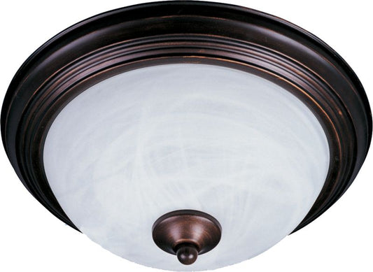 Essentials - 584x 11.5" 2 Light Flush Mount in Oil Rubbed Bronze with Marble Glass Finish