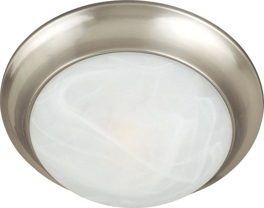 Essentials - 585x 14" 2 Light Flush Mount in Satin Nickel with Marble Glass Finish