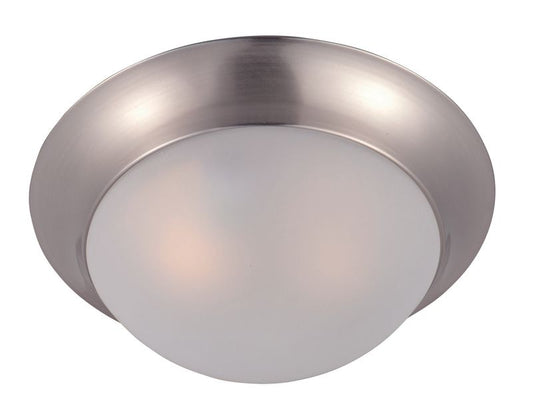 Essentials - 585x 12" Single Light Flush Mount in Satin Nickel with Frosted Glass Finish