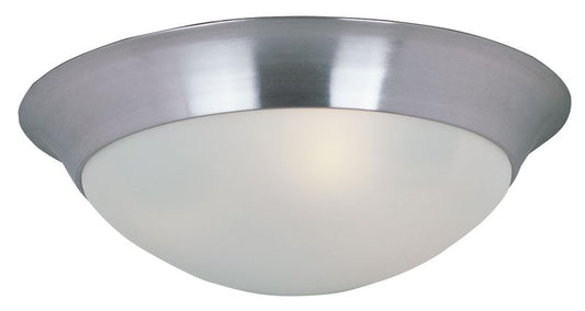 Essentials - 585x 14" 2 Light Flush Mount in Satin Nickel with Frosted Glass Finish
