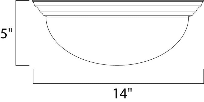 Essentials - 585x 14' 2 Light Flush Mount in Satin Nickel with Frosted Glass Finish