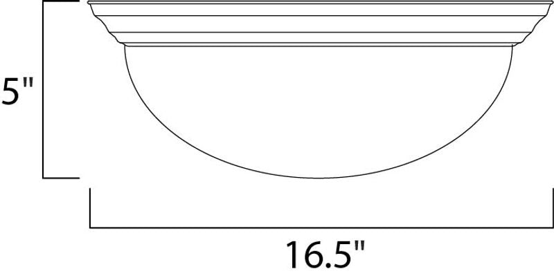 Essentials - 585x 16.5' 3 Light Flush Mount in Satin Nickel with Frosted Glass Finish