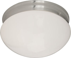 Essentials - 588x 9' 2 Light Flush Mount in Satin Nickel with White Glass Finish