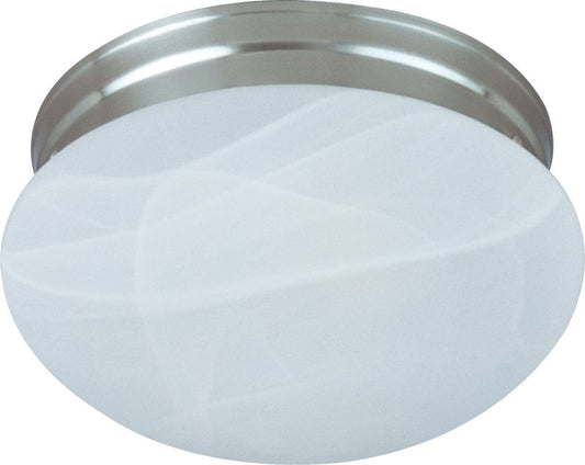 Essentials - 588x 9" 2 Light Flush Mount in Satin Nickel with Marble Glass Finish