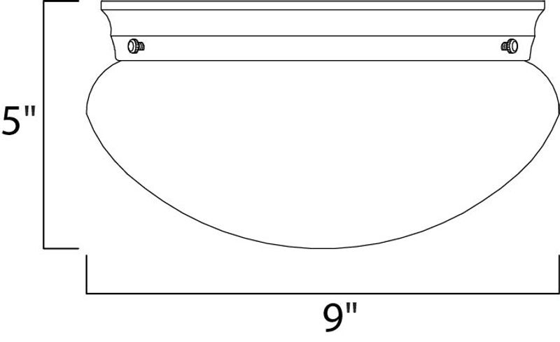 Essentials - 588x 9' 2 Light Flush Mount in Satin Nickel with Frosted Glass Finish