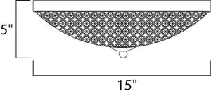 Glimmer 15' 4 Light Flush Mount in Plated Silver