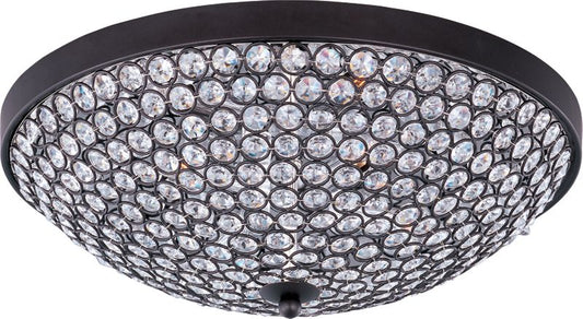 Glimmer 15" 4 Light Flush Mount in Bronze