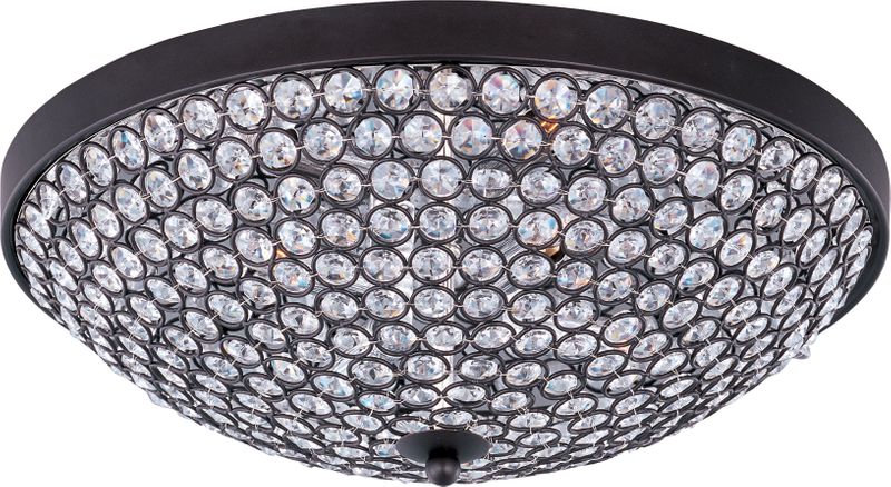 Glimmer 15' 4 Light Flush Mount in Bronze