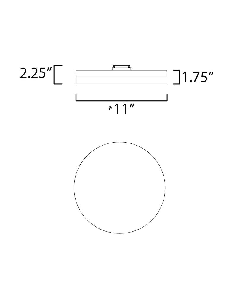 Illuminaire II 11' Single Light Flush Mount in Polished Chrome