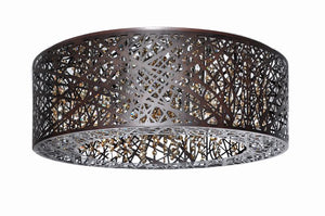 Inca 23.5' 9 Light Flush Mount in Bronze