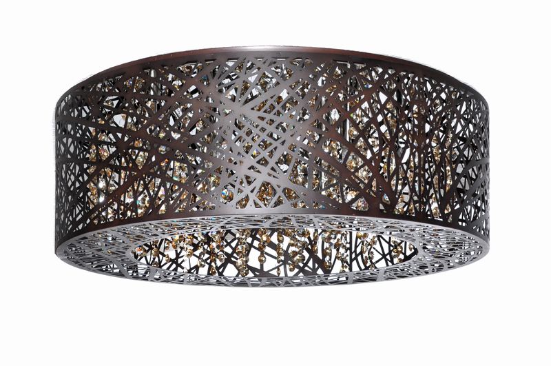 Inca 23.5' 9 Light Flush Mount in Bronze