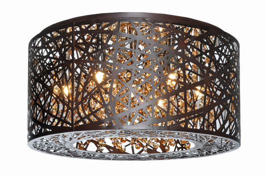 15.75" Bronze Inca Flush Mount Light with G9 LED