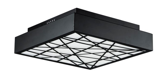 Intersect 15.75" Square Single Light Flush Mount in Black