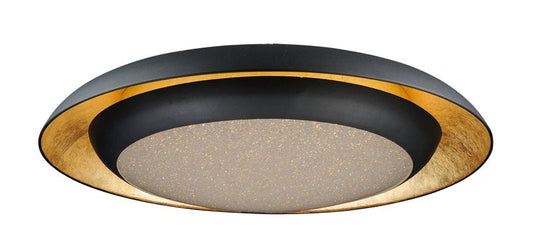 Iris 29.5" Single Light Flush Mount in Gold Leaf and Black