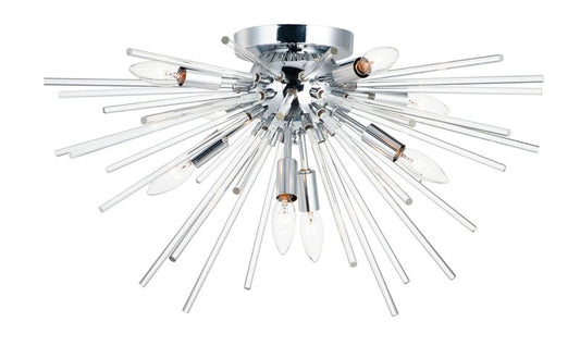 Polaris 8 Light Flush Mount in Polished Chrome