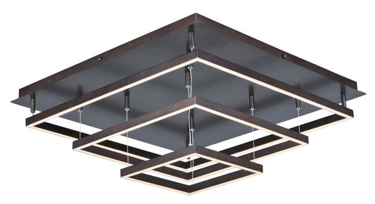 Quad 30" 3 Light Flush Mount in Bronze