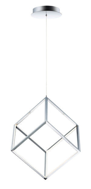 4 Square 20.5' Single Light Pendant in Polished Chrome