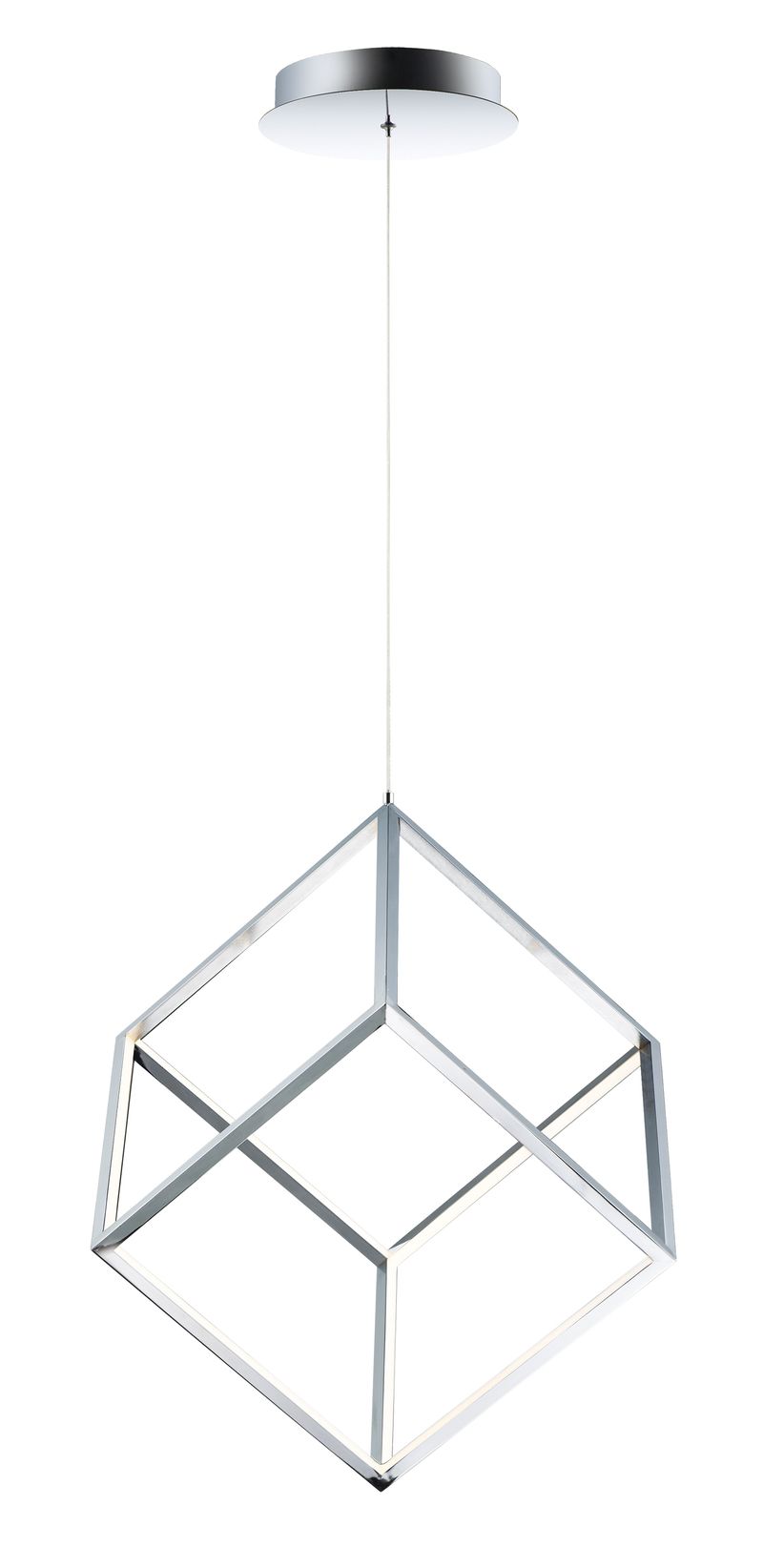 4 Square 20.5' Single Light Pendant in Polished Chrome