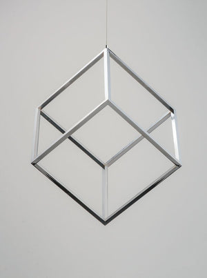 4 Square 20.5' Single Light Pendant in Polished Chrome
