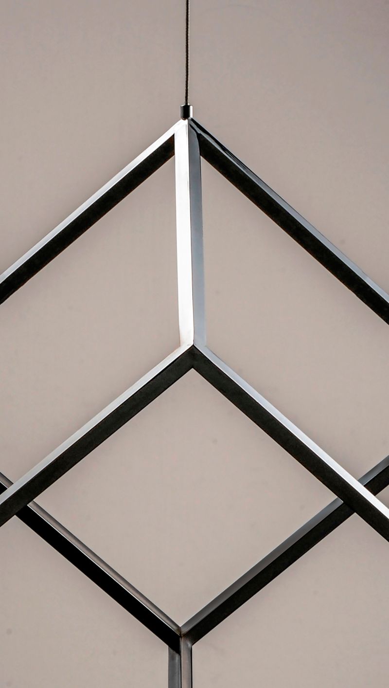 4 Square 20.5' Single Light Pendant in Polished Chrome