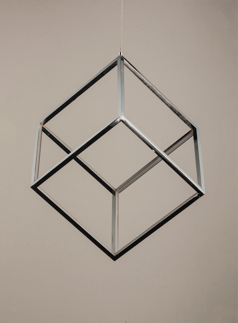 4 Square 20.5' Single Light Pendant in Polished Chrome