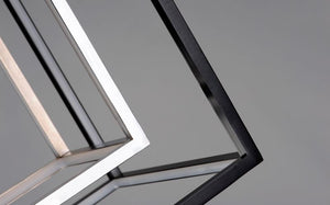 4 Square 20.5' Single Light Pendant in Black and Polished Chrome