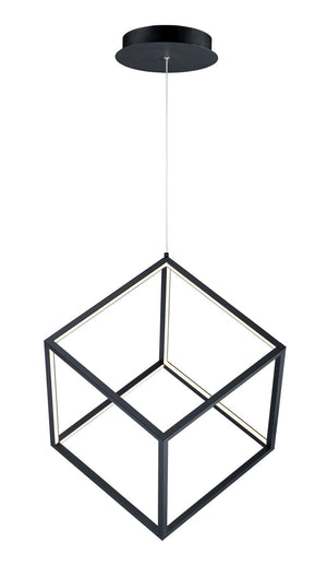 4 Square 20.5' Single Light Pendant in Black