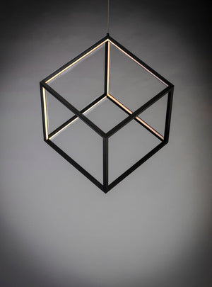 4 Square 20.5' Single Light Pendant in Black