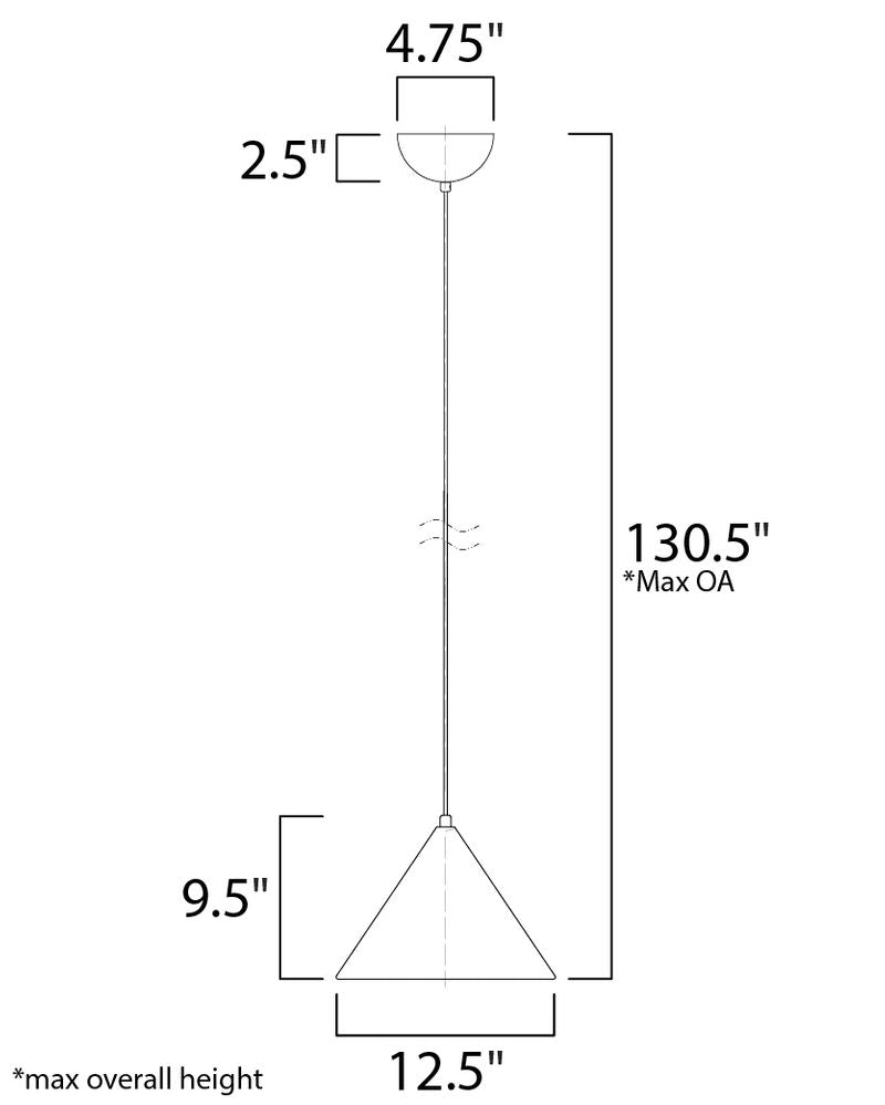 Abyss 12.5' Single Light Pendant in Black