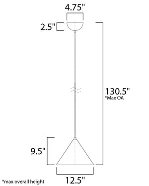 Abyss 12.5' Single Light Pendant in Matte White