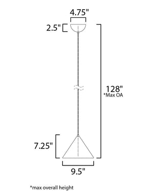 Abyss 9.5' Single Light Mini-Pendant in Matte White