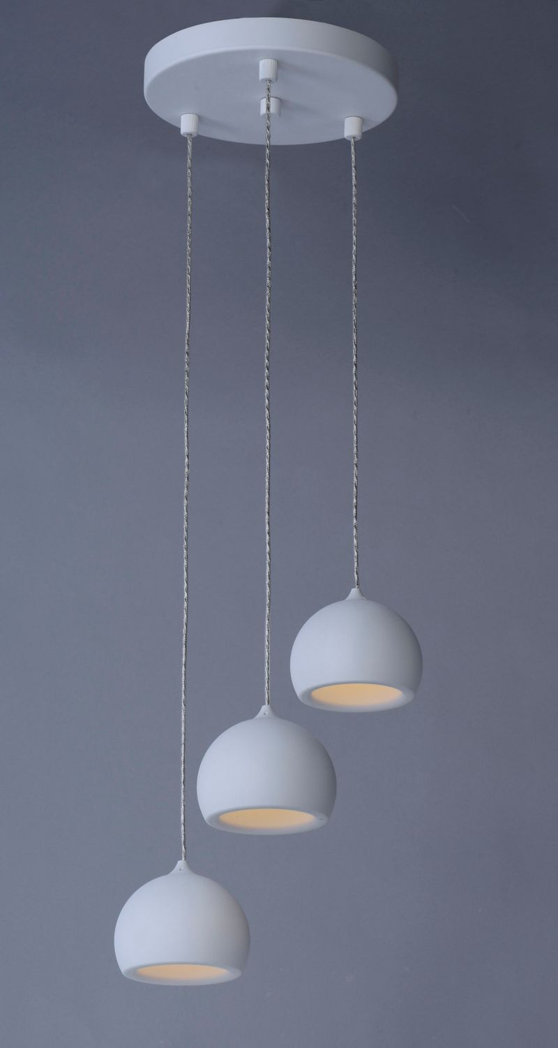 Alumilux Suspension 10' 3 Light Multi-Light Pendant in White