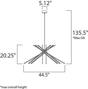 Alumilux Suspension 44.5' 8 Light Multi-Light Pendant in Satin Aluminum