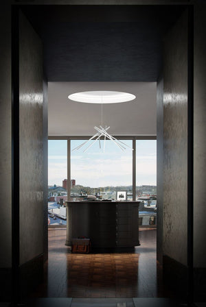 Alumilux Suspension 44.5' 8 Light Multi-Light Pendant in Satin Aluminum
