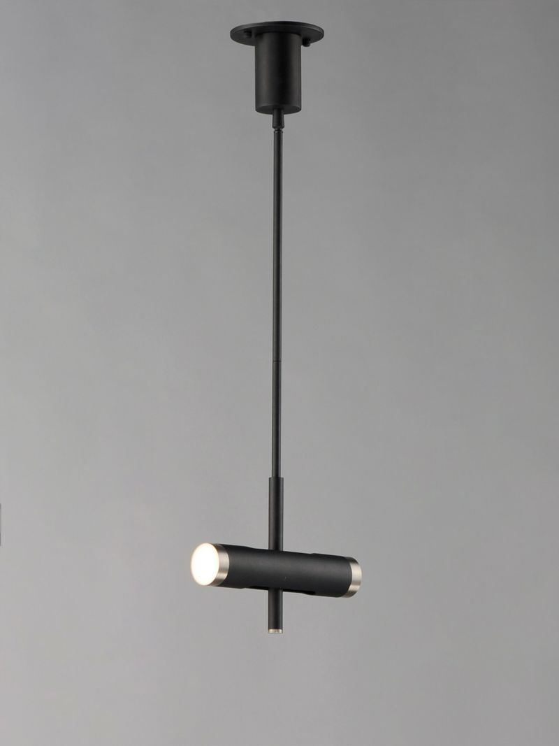 Ambit 2.25' 2 Light Single Pendant in Black and Satin Nickel