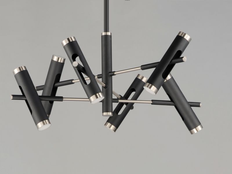 Ambit 32.25' 12 Light Multi-Light Pendant in Black and Satin Nickel