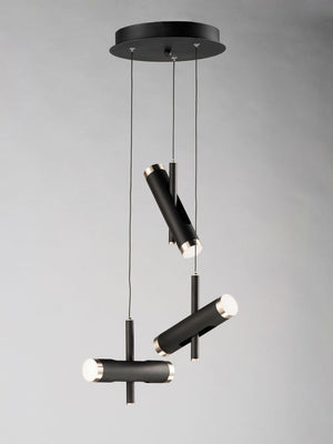 Ambit 14' 6 Light Multi-Light Pendant in Black and Satin Nickel