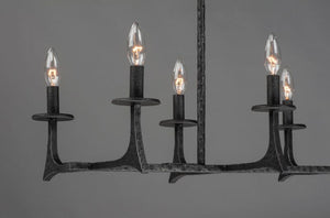 Anvil 16.5' 8 Light Chandelier/Linear Pendant in Natural Iron