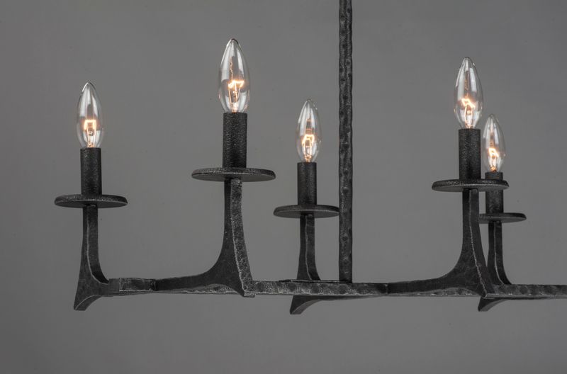 Anvil 16.5' 8 Light Chandelier/Linear Pendant in Natural Iron