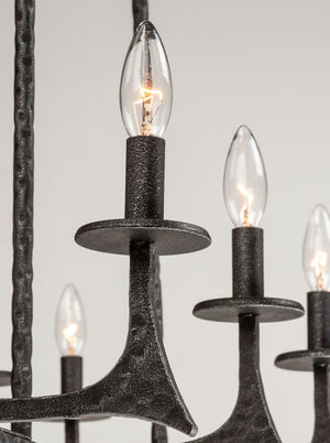 Anvil 16.5' 8 Light Chandelier/Linear Pendant in Natural Iron