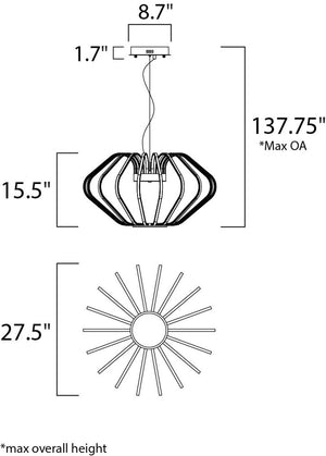 Argent 27.5' 18 Light Single Pendant in Polished Chrome