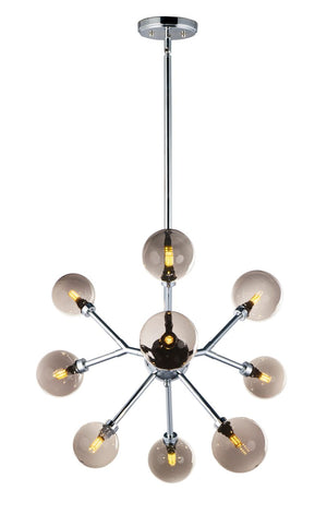 Asteroid 27.5' 9 Light Multi-Light Pendant in Polished Chrome