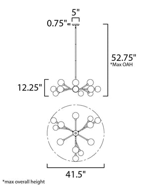 Asteroid 41.5' 12 Light Multi-Light Pendant in Polished Chrome