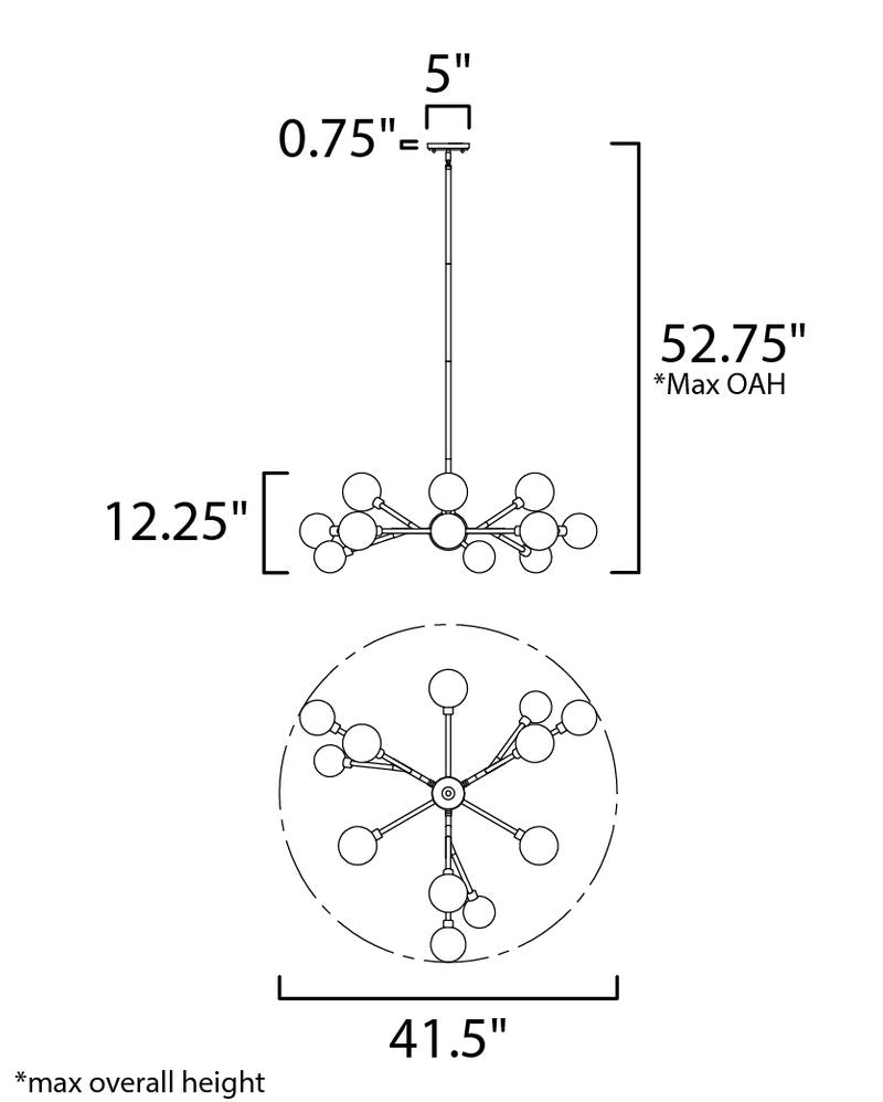 Asteroid 41.5' 12 Light Multi-Light Pendant in Polished Chrome
