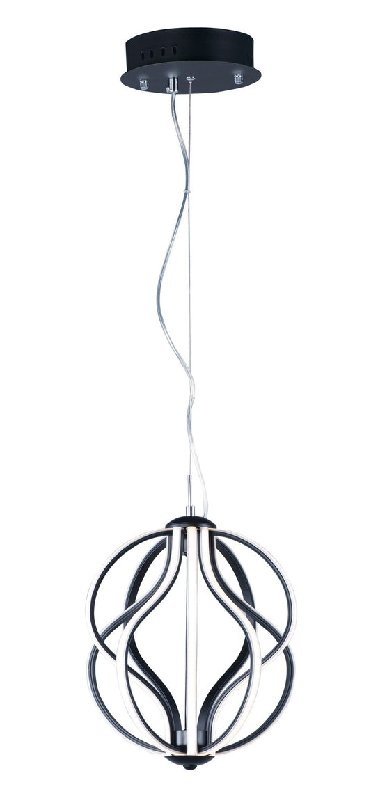 Aura 12" Single Light Pendant in Black
