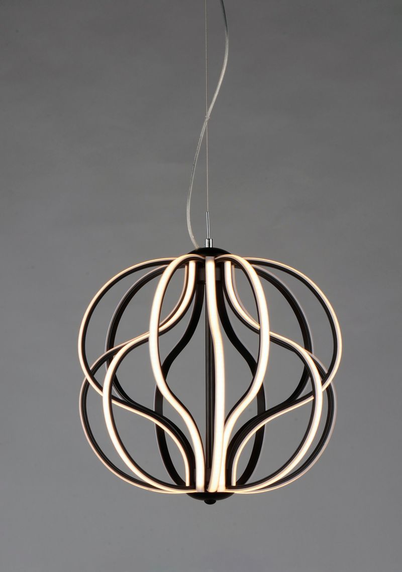 Aura 17' Single Light Pendant in Black