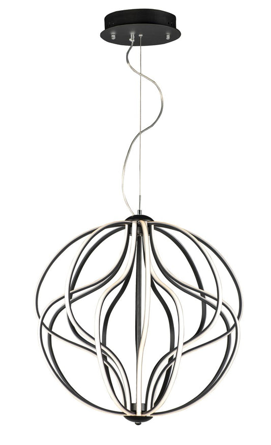 Aura 24" Single Light Pendant in Black