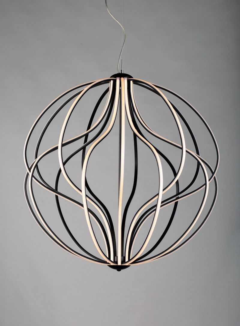 Aura 31' Single Light Pendant in Black