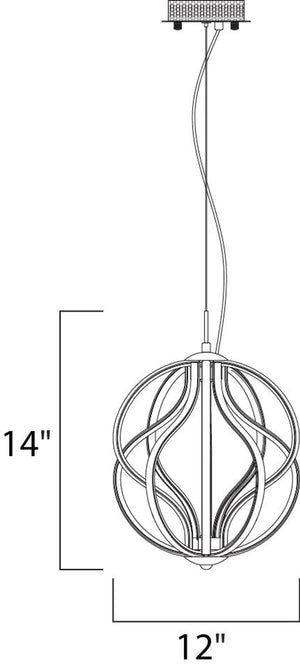 Aura 12' Single Light Pendant in Polished Chrome
