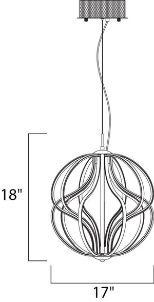 Aura 17' Single Light Pendant in Polished Chrome